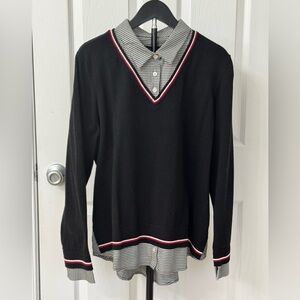 Tommy Hilfiger Black and White Houndstooth Shirt